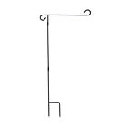 Hy-p5 Rain Or Shine Ft Black Metal Garden Flag Pole Stand
