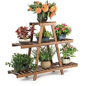 Hynawin Wood Plant Stand 3 Tiers Rack Holder Flower Indoor