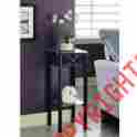 I-3078 Monarch Black Metal Plant Stand W A Tempered Glass Top New 021032277536