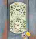 I8286 Unbranded Sunflower Floral Outdoor Clock Temp Thermometer Gauge Resin 14 1 2 H New