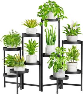Idavosic.ly 689718401462 10 Tier Plant Stand Indoor Tall Tiered Stands Outdoor For