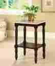 Idf-ac789 Furniture Of America Plant Stands Wooden Indoor Cherry Marble Top Stand