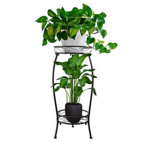 Ifghas 772467283776 Tall Plant Stands Indoor Outdoor 2tier Metal Potted Flower Pot