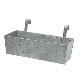 Ih Casa Decor 626711027220 Galvanized Metal Rect. Planter With Hooks 19.70 Inch