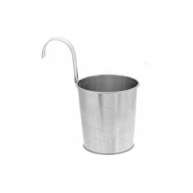 Ih Casa Decor 694647687412 Metal Round Planter With Hook Silver