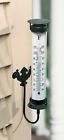 913-814 Indoor Black Mount Clocks Thermometer River Wall City Outdoor