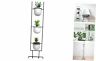 Indoor Metal Vertical Plant Stand With White Ceramic Pots Abcd