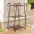 International Caravan Bronze Flower Pot Display Stand Small 3 Shelf Metal Plant Patio Furniture 700493939121