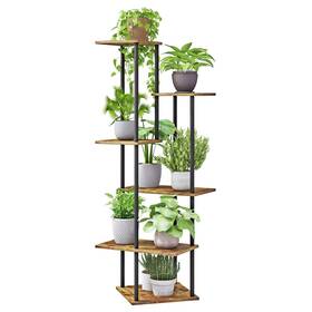 Jepreco 683125551925 Plant Stand Indoor 6-tier Metal Wood Shelf For Multiple Flower