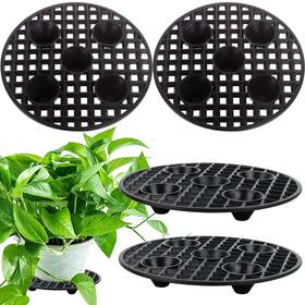 Jiaufmi 619197810578 4 Pcs Plant Level Pot Elevator Heavy Duty Stand Black Round Flo