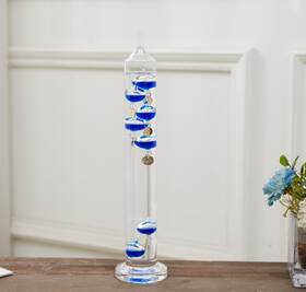 Jy13 Jingyue 14.5 Inch Galileo Thermometer With 7 Blue Colored Balls Gold Tags From 6