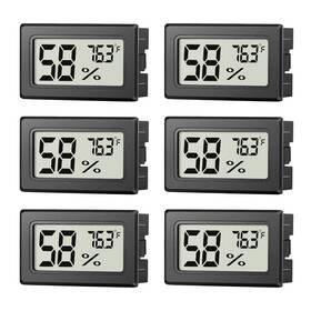 Jjmtds Jjmt002 6 Pack Mini Hygrometer Indoor Humidity Meter Small Digital Thermometer Black