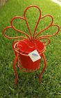 Joy Of Gardening Decorative Metal Flair Chair Orange Planter Stand Brand New With Tag 041226912463