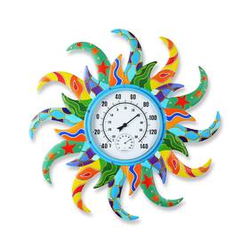 Hj001 Jusimux Large Blue Sun Outdoor Thermometer And Hygrometer Combo 25ftft Indoor Wa