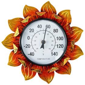 Hj25003 Jusimux Sunflower Wall-mounted Outdoor Thermometers 11 Inch Indoor Thermometer