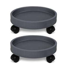 Jznova 739722460211 2 Pcs 10 Inch Plant Caddy Rolling Stand With Wheels Movable Flower Planter Potted