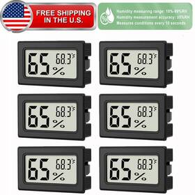 Teqyaqs-002 Kalkon 6 Pack Digital Cigar Humidor Hygrometer Thermometer Temperature Gauge Meter Led