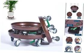Pc-36-bronze-3pcs-dt Kaoolaa Plant Caddy With Wheels And Drainage - Heavy Duty Rolling Planter Stand For 14