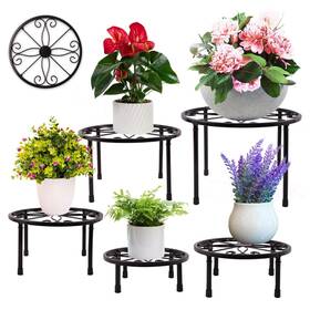 Kataslly 824918550644 5 Pack Metal Plant Stand For Outdoor Indoor Heavy Duty Flower Pot