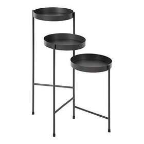 Kate And Laurel 032231586725 Finn Tri-level Metal Plant Stand Charcoal Gray Decorative H