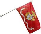 Kmil35p-marines Us Flag Store Telescopic Military Flagpole Kit With 844560079041