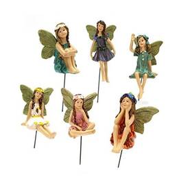 Kocnydey Km001 Miniature Fairies Figurines 6pcs - Decor For Outdoor And Indoor Gardens 6 Pcs