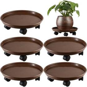 Kvyusflourish 774144343469 5 Packs Extra-large Plant Caddy With Wheels 15 Inch Rolling Stands Heavy-du