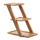 L1-xz204-s-sbg-1-r Bamboo Wooden Shelf Stand Plant Folding Multi Tier Ladder Storage