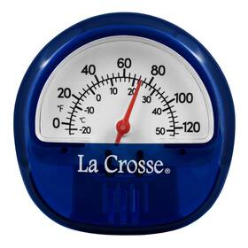 104-106bl La Crosse Indoor Outdoor Thermometer Blue Magnetic Back Easy Read Dial