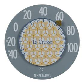 104-120a La Crosse 8 Inch Round Indoor/outdoor Floating Dial Thermometer - Honeycomb