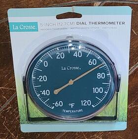 104-1512e La Crosse 5 Inch Indoor/outdoor Dial Navy Blue Thermometer #104-1512e