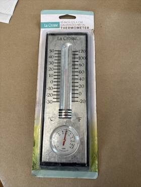 204-1526 La Crosse 10 Inch Indoor/outdoor Bimetal Thermometer With Hygrometer