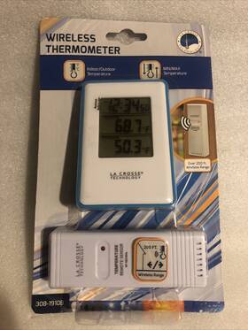 308-1910b La Crosse Technology Wireless Thermometer With Remote Sensor