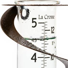 La Crosse Technology 704-56357-int Helix Spiral Metal Rain Gauge Hammered