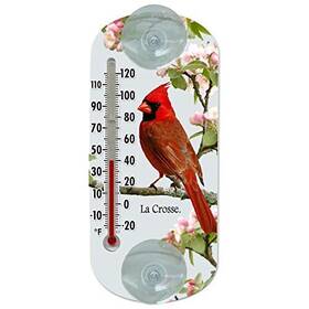 204-1081 La Crosse Technology 731840705687 Lacrosse 8-inch Analog Capillary Window Thermometer With Cardinal