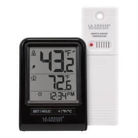 308-1409bnh-cbp La Crosse Technology 757456071213 Battery Operated Wireless Digital Thermometer - Black