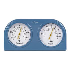 104-288bl-tbp La Crosse Technology 757456073880 Blue Analog Thermometer And Humidity Gauge