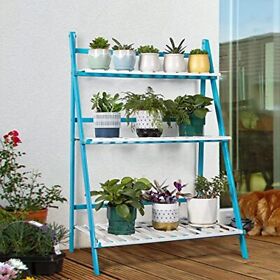 Ladder Plant Stand Outdoor 3 Tier Foldable Multiple Flower Pot