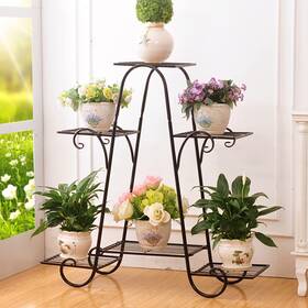Lehom 972691278003 Myoyay 6 Tier Plant Stands Metal Shelf Stand Outdoor Multi-layer Pott