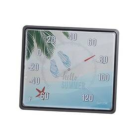 5293769 Lifetime Brands Inc. Hello Summer Indoor Outdoor Dial Thermometer Decor For Patio Pool Or