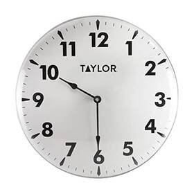 Lifetime Brands Inc. 705354001207 Taylor Indoor Outdoor Metal Wall Clock Wireless Thermometer With Easy To Read L