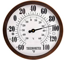 Lirches Nfeah-403 12 Inch Indoor Outdoor Thermometer Decorative - Large Thermometers For Patio