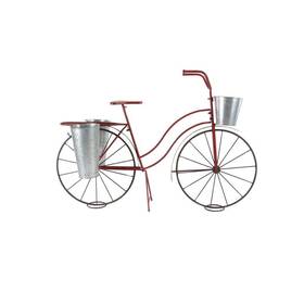 36762 Litton Lane Plantstand 2-tier Round Welded Metal Vintage Bicycle Lightweight Red