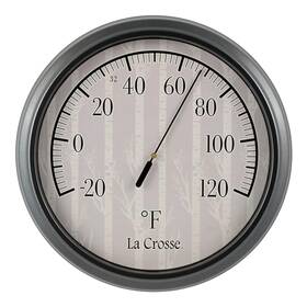 104-108b  Ltd. Outdoor Thermometer With Birch Tree Dial 8 Inch - Large Round Analog Temperature Dis