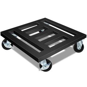 Luborn 798386670923 Heavy Duty Plant Caddy With Wheels Metal Rolling Stand Indoor Outdoor 12