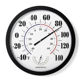Lubybg 445055398376 Indoor Outdoor Thermometer Wall Large Numbers No Battery 10 Inch Hanging