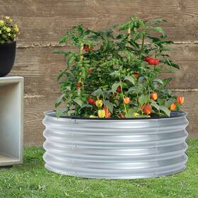 Luxenhome 810053168349 Round Galvanized Steel Raised Garden Bed