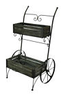 M1761 Transpac Freestanding Tier Garden Cart Plant Stand Flower 885114117611