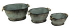 M1775 Transpac Set Of Rustic Galvanized Metal Finish Oval 885114117758