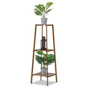 Magshion 643665851473 Bamboo Tall Plant Stand Indoor Outdoor 3-tier Pot Holder Small Space